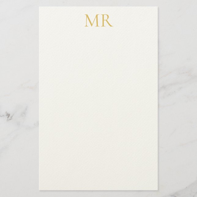 Professional Monogram Minimalist Plain Name Stationery (Front)