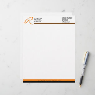 Professional Monogram Orange Business Letterhead