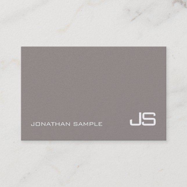 Professional Monogram Plain Modern Design Luxury Business Card (Front)