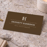 Professional Monogram Realtor Real Estate Brown