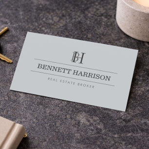 Professional Monogram Realtor Real Estate Slate  Business Card