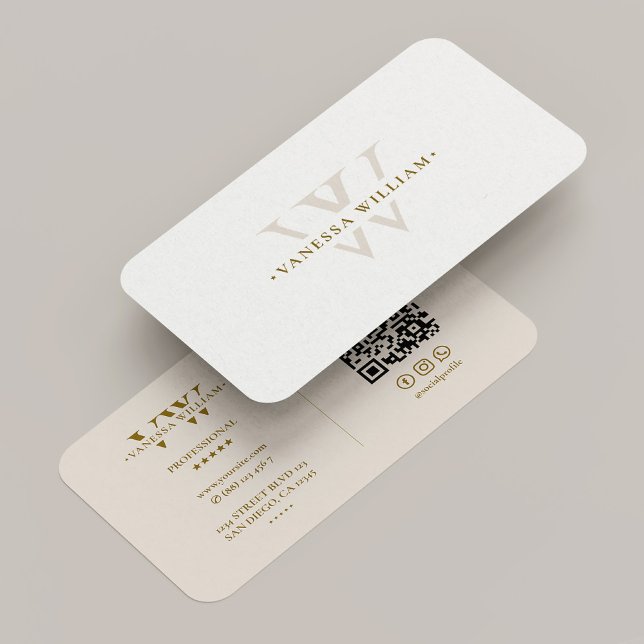Professional Monogram V Logo Minimal Sand Business Card (Professional Monogram V Logo Minimal Sand Business Card
)