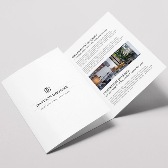 Professional Monogram White Brochure (Creator Uploaded)