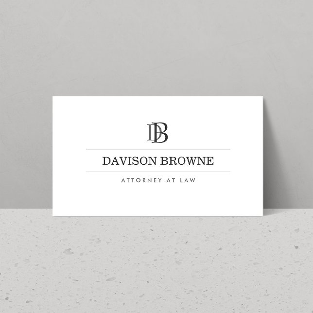 Professional Monogram White Business Card (Creator Uploaded)