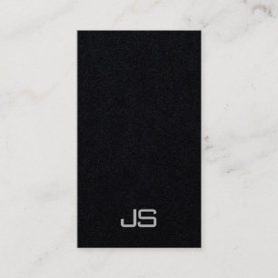 Professional Monogrammed Vertical Premium Black Business Card