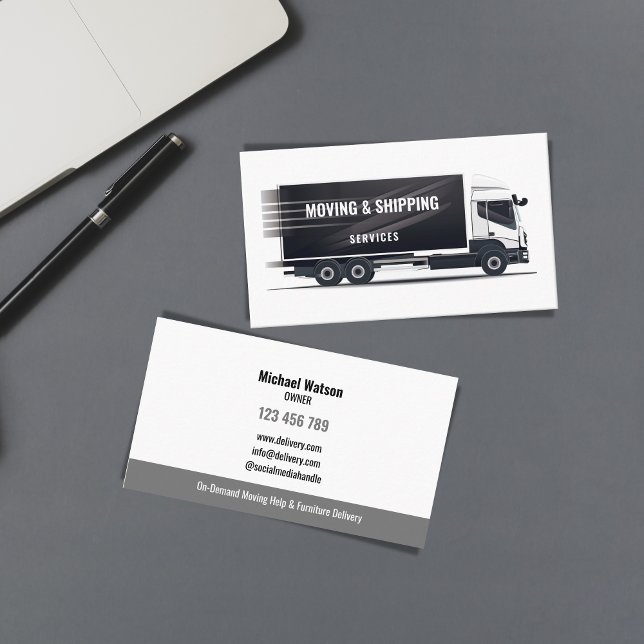 Professional Mover Box Truck Moving Company Business Card (MOVER TRUCK VECTOR)