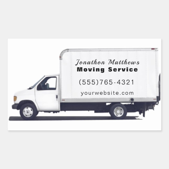 Professional Moving Company Service Business Rectangular Sticker (Front)