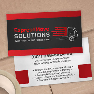 Professional Moving Services - Relocation Business Card