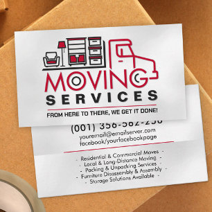 Professional Moving Services - Relocation Business Card