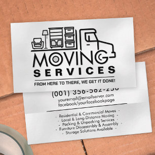 Professional Moving Services - Relocation Business Card