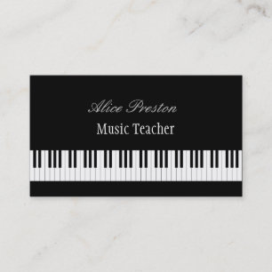 Professional Music Teacher Piano Keys Business Card