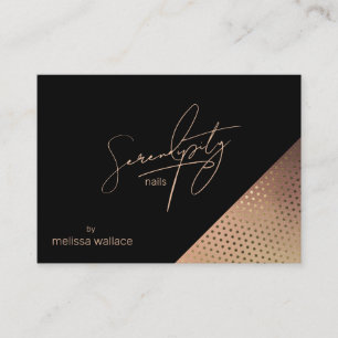 Professional Nail Artist Rose Gold Trendy QR Business Card