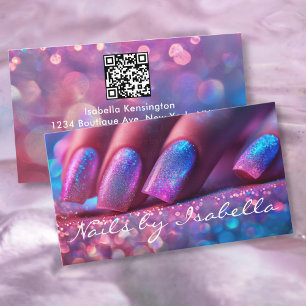 Professional Nail Artist Salon Manicure OR Code   Business Card