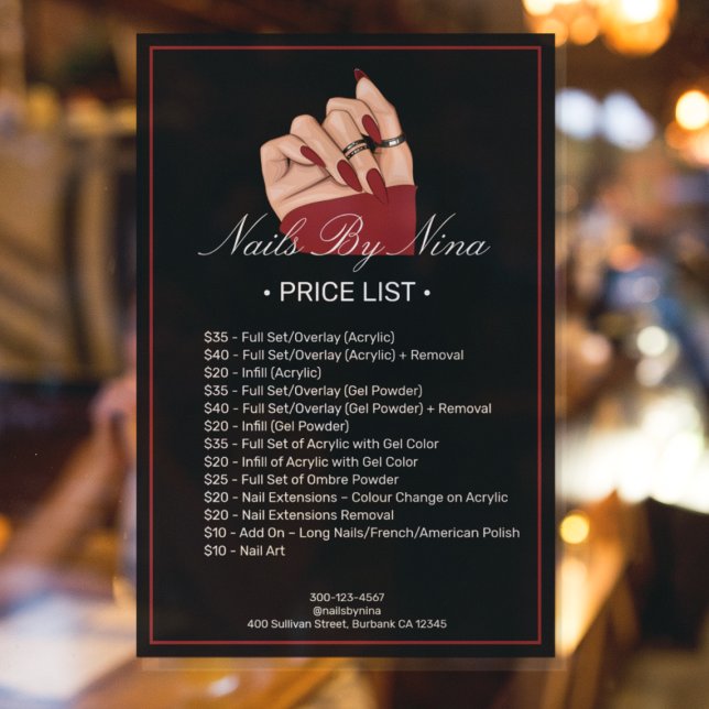 Professional Nail Artist Salon Price List services (Creator Uploaded)