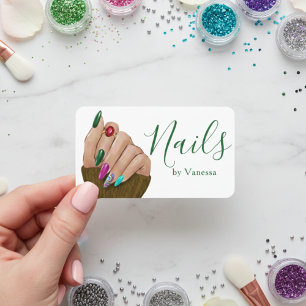 Professional Nail Salon Modern Nail Technician Business Card