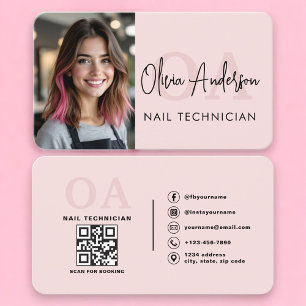Professional Nail Specialist Photo QR Code Business Card