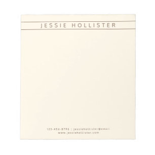 Professional Name & Info Latte White & Brown Notepad