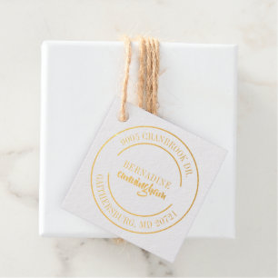 Professional Name Modern Return Address Custom Favour Tags
