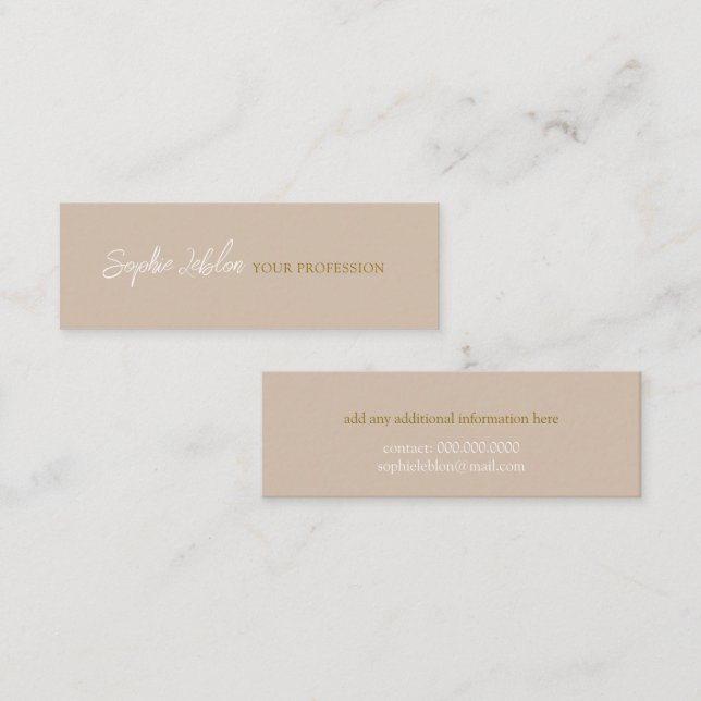 Professional Name Neutral Oat Color Calling Card (Front/Back)