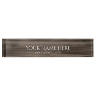 Professional Name Plate - Wood Grain Background