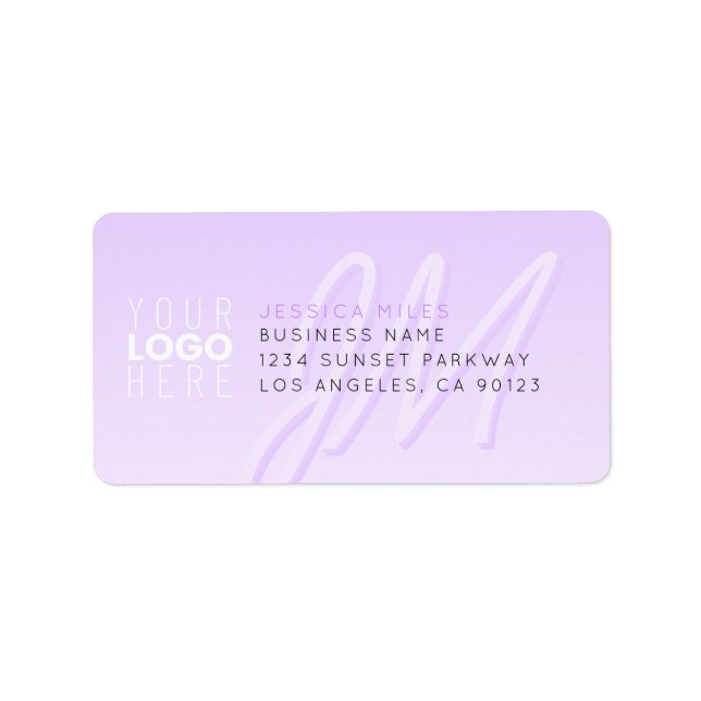 Professional Name & Slogan Template | Light Purple Label (Front)