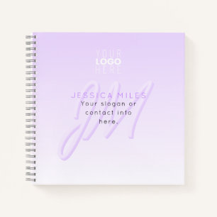 Professional Name & Slogan Template Light Purple Notebook