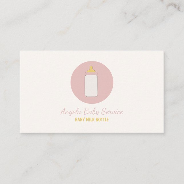 Professional Nanny Milk Bottle Business Card (Front)