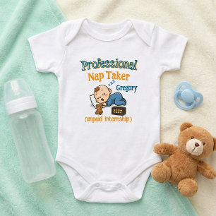 Professional Nap Taker: Funny & Cute Personalized Baby Bodysuit