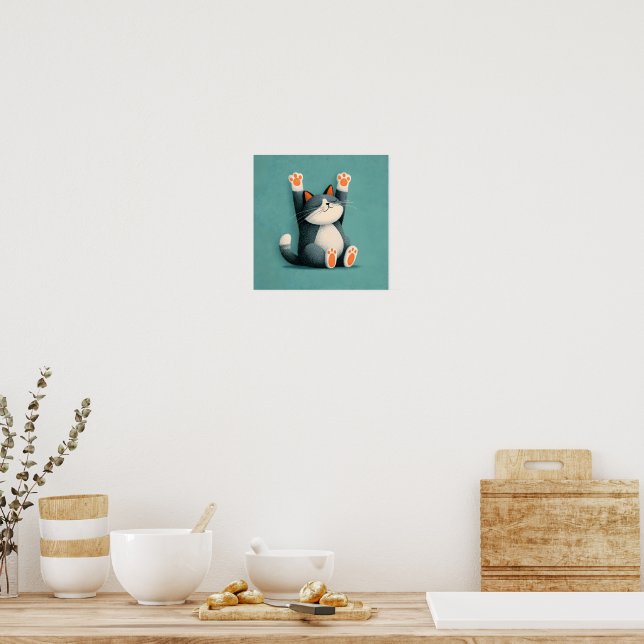 Professional Nap Taker Funny Sleeping Cat Poster (Kitchen)