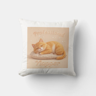 Professional Napper Cat Cute Sleeping Kitty Cushion