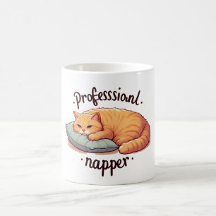 Professional Napper Cat Mug Cute Lazy Cat Coffee