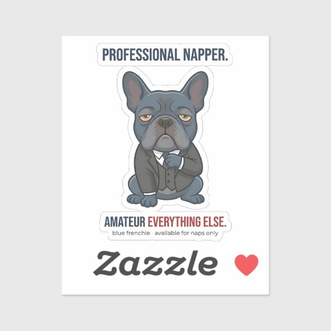 Professional Napper Funny Blue French Bulldog Dog  (Sheet)