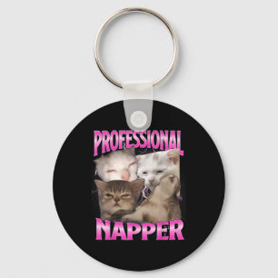 Professional Napper Silly Sleepy Cat Funny Cats Me Key Ring