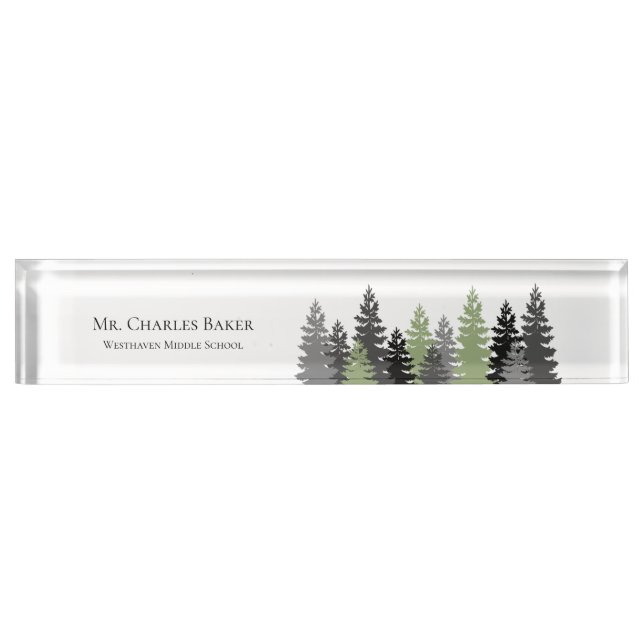 Professional Nature Inspired Teacher Nameplate (Front)