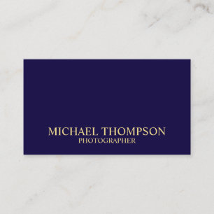 Professional Navy Blue and Gold Business Card