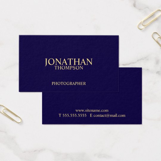Professional Navy Blue and Gold Business Card
