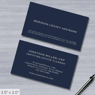 Professional Navy Blue and Grey Business Card