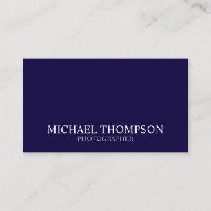 Professional Navy Blue and White Business Card