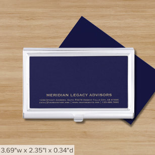Professional Navy Blue Business Card Case