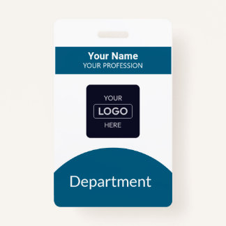 Professional Navy Blue Business Logo Name Badge ID Badge