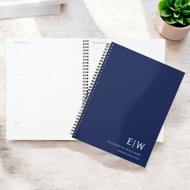 Professional Navy Blue Business Monogram Initial Planner (Creator Uploaded)