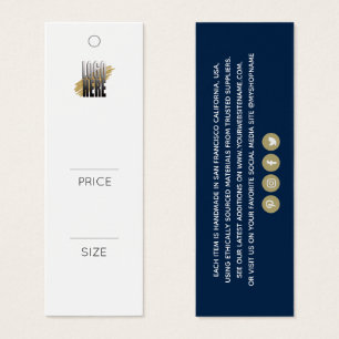 Professional Navy Blue Clothing Logo Price tag