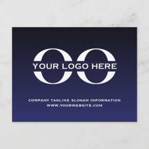 Professional Navy Blue Company Logo Postcard