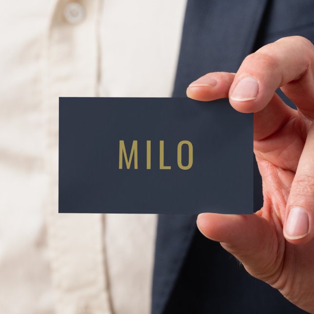 Professional Navy Blue Gold l Elegant  Luxury Business Card (Creator Uploaded)