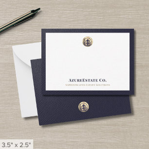 Professional Navy Blue Gold Logo Card