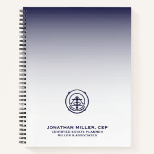 Professional Navy Blue Gradient Notebook