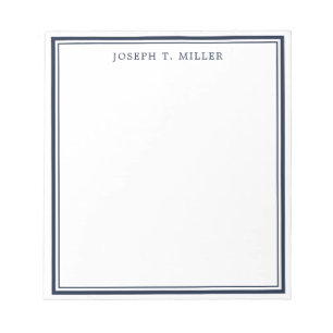 Professional Navy Blue Personalised Name Template Notepad