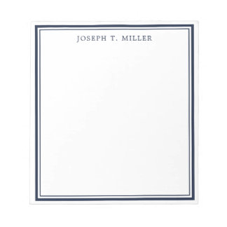 Professional Navy Blue Personalised Name Template Notepad