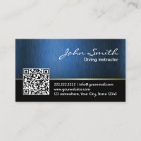 Professional Navy Blue QR code Diving Instructor