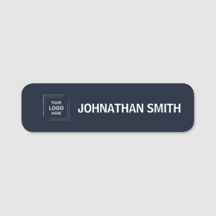 Professional Navy Corporate Staff Identity Name Tag